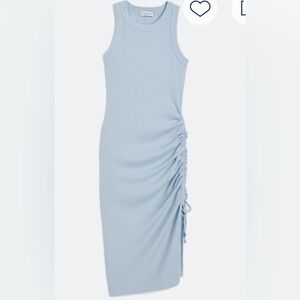 Michael Stars Light Blue Ruched Midi Dress